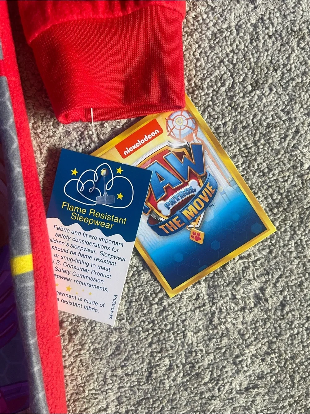 Nickelodeon Paw Patrol Gray & Red Kids Footed One-Piece Pajama